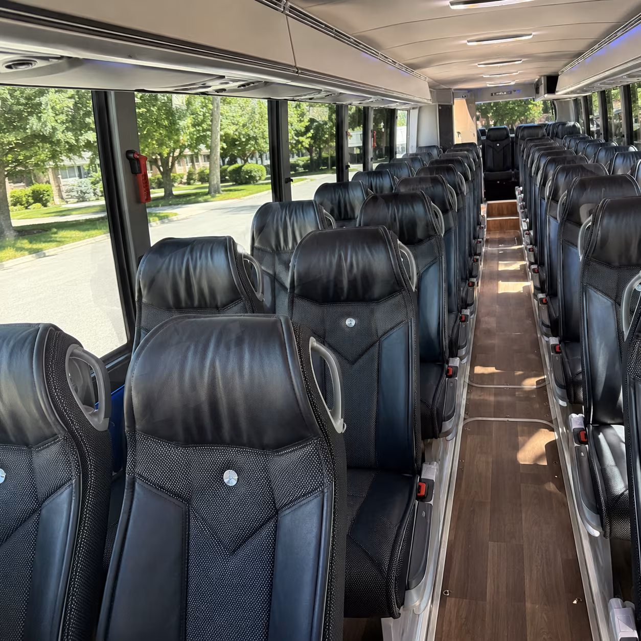 56 passenger charter bus inside