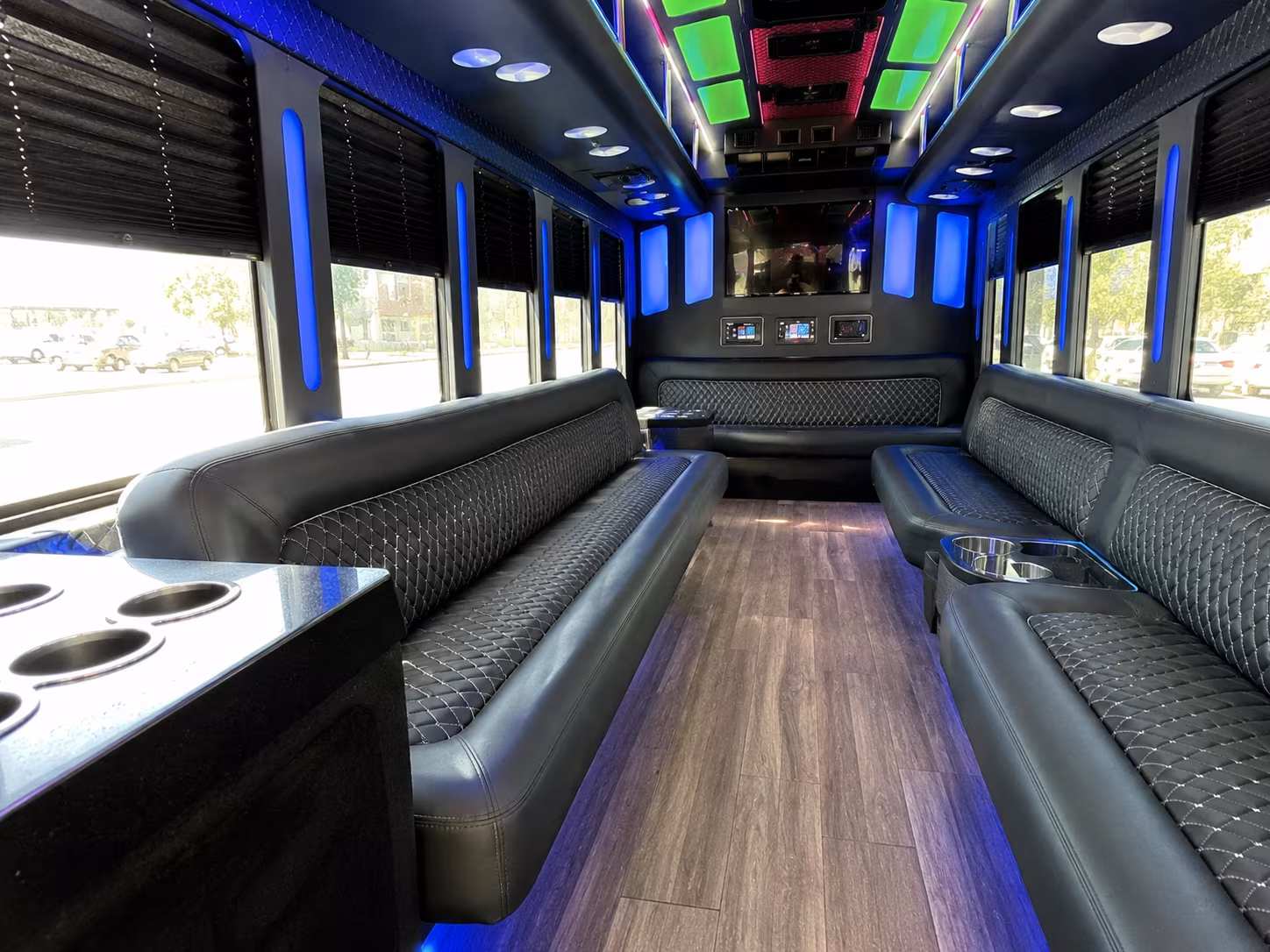 nashua 15 passenger party bus inside
