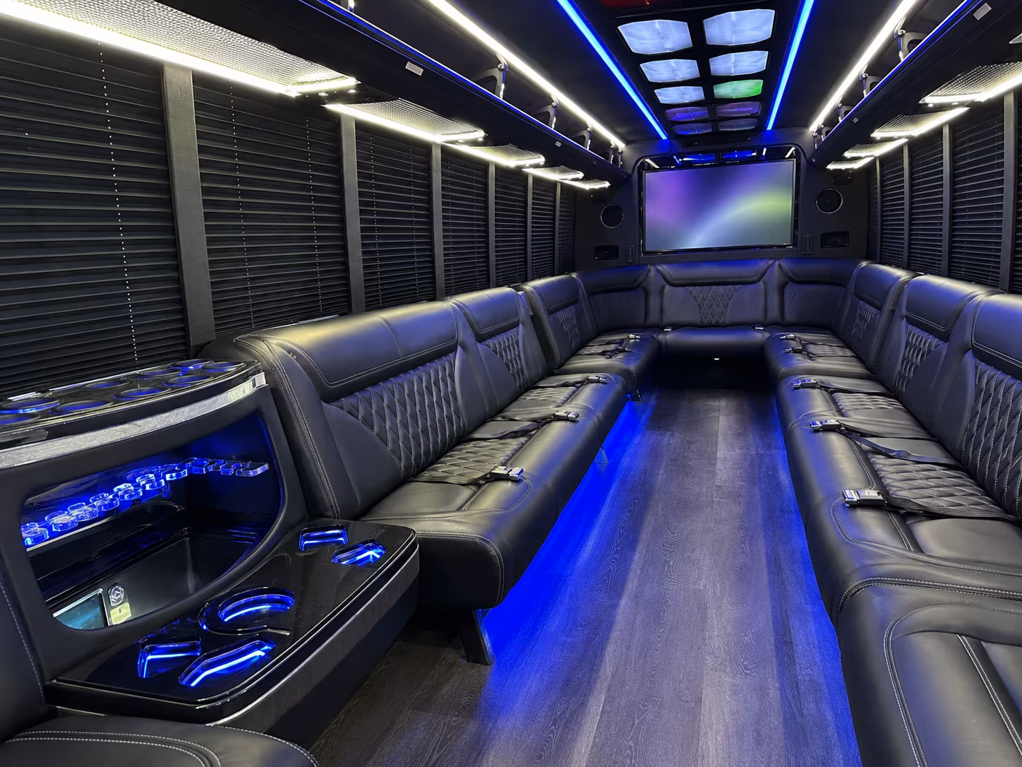 nashua 20 passenger party bus inside