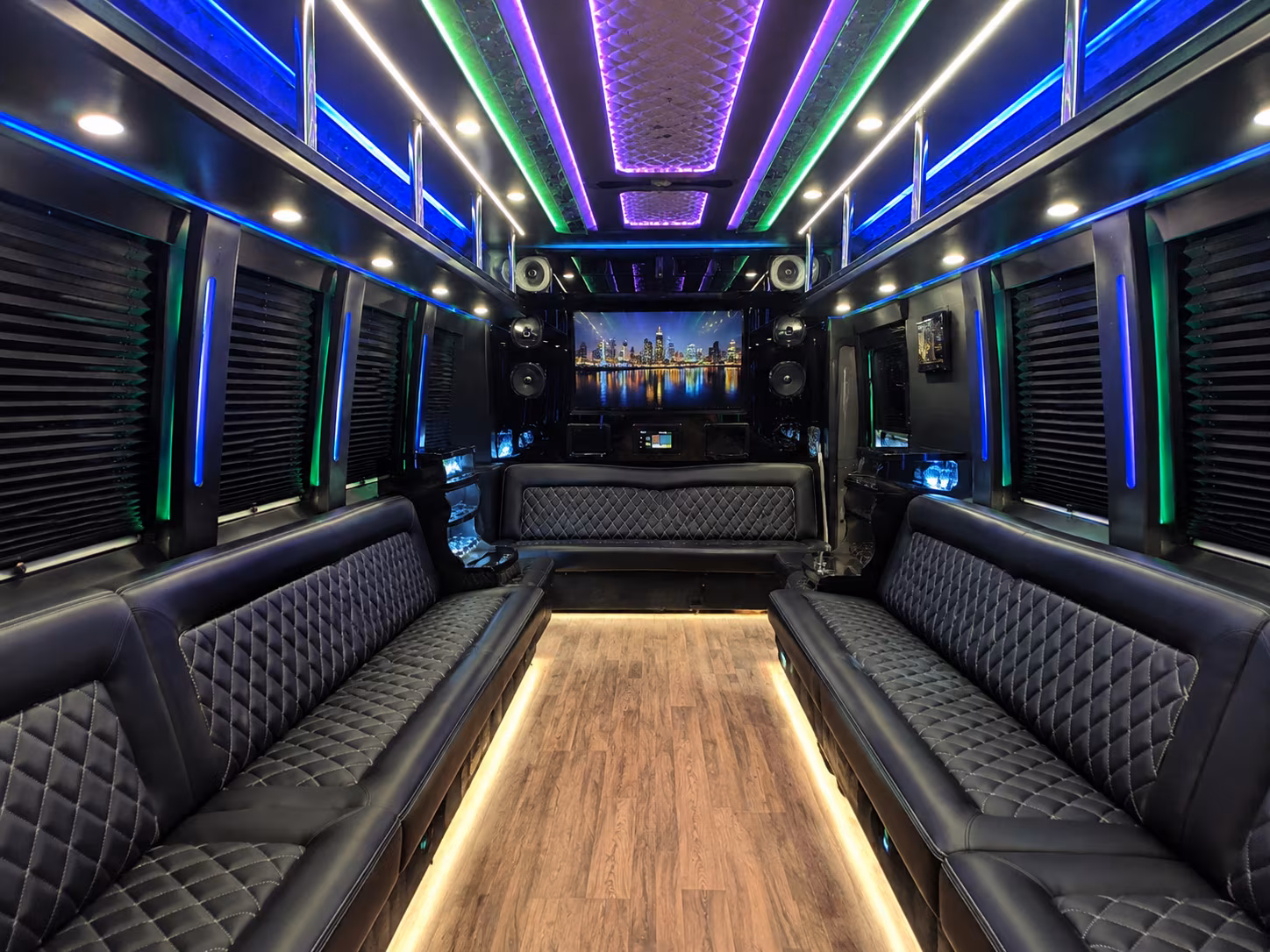nashua 25 passenger party bus interior
