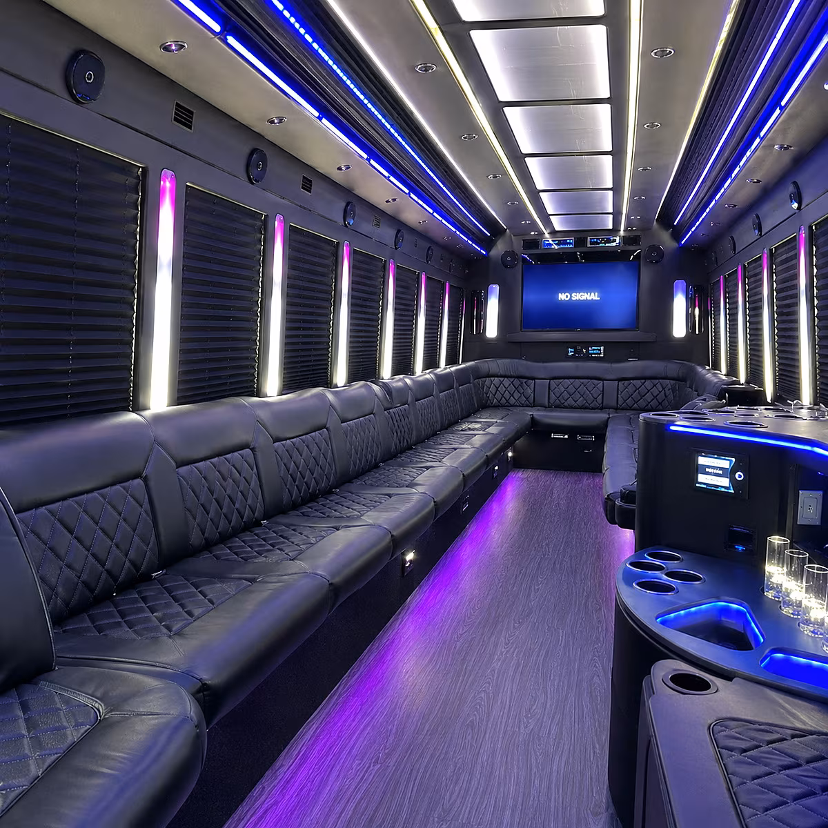 nashua 30 passenger party bus inside